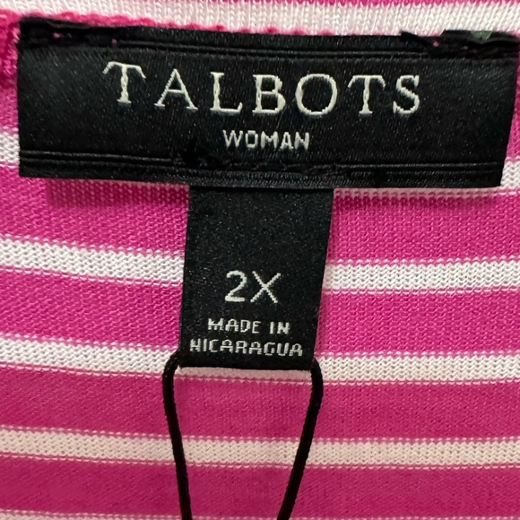 Talbots Striped Lightweight Open Cardigan Size 2X - Picture 3 of 5